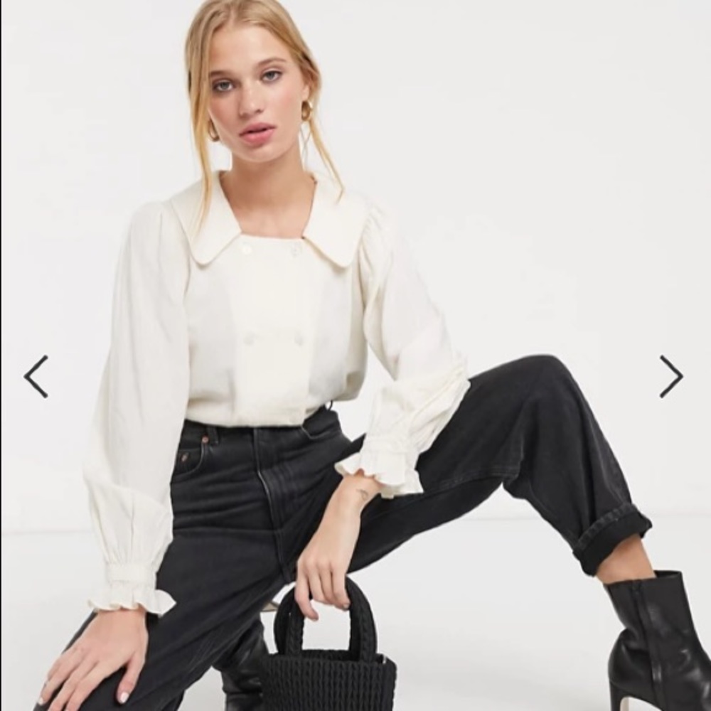 & Other Stories double breasted cuff sleeve blouse